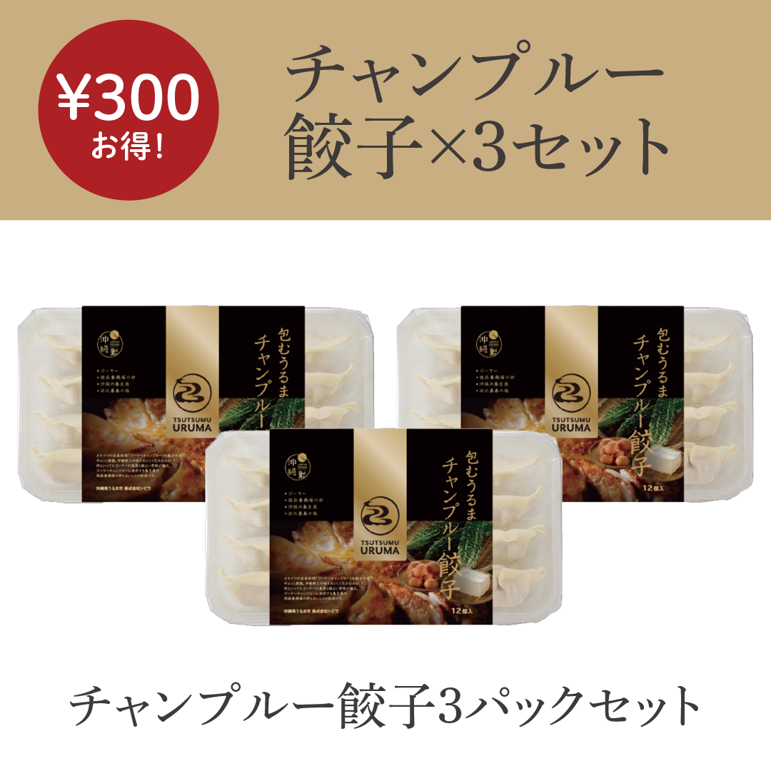 包むうるま チャンプルー餃子3パックセット